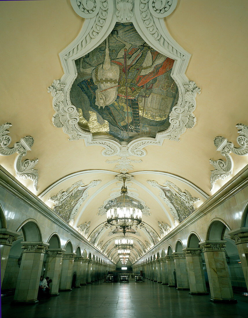 Komsomolskaya Metro station, Moscow, Russia