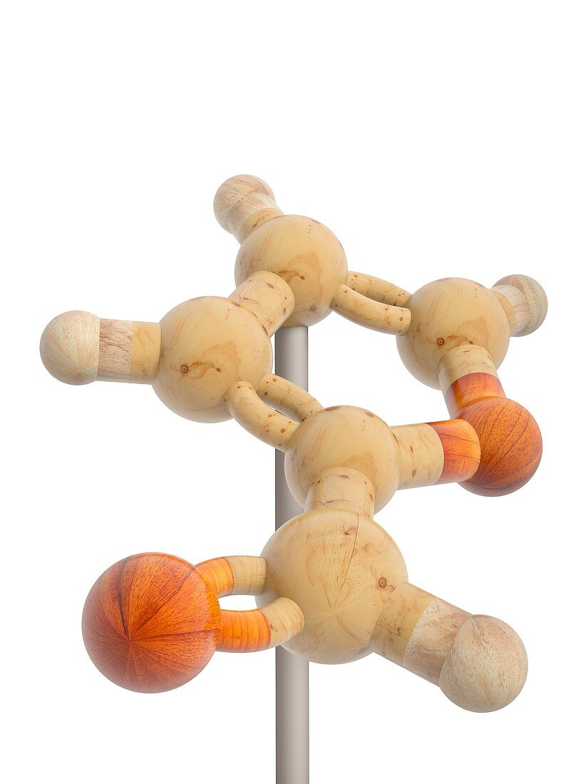 Furfural, molecular model