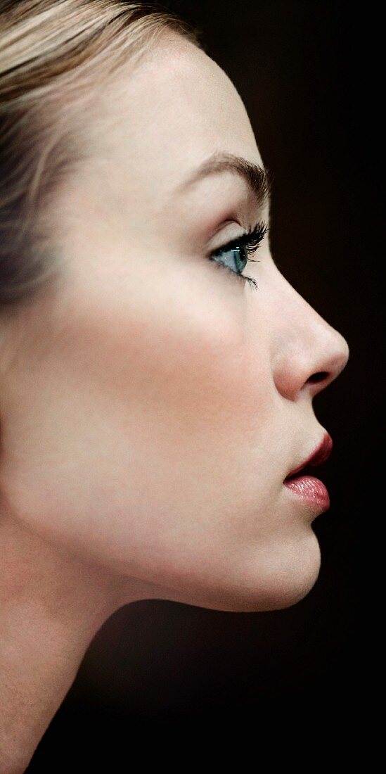 Profile of a young blonde woman