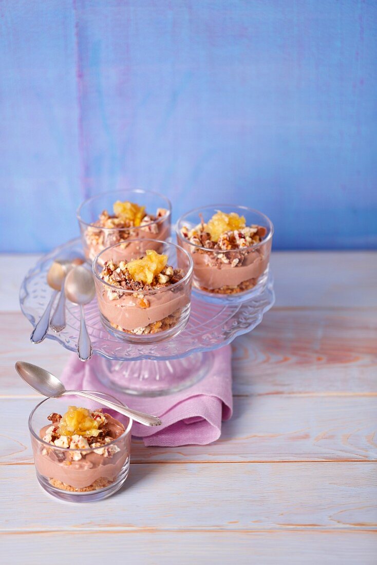 Schokoladen-Käsekuchen mit karamellisierten Ingwer