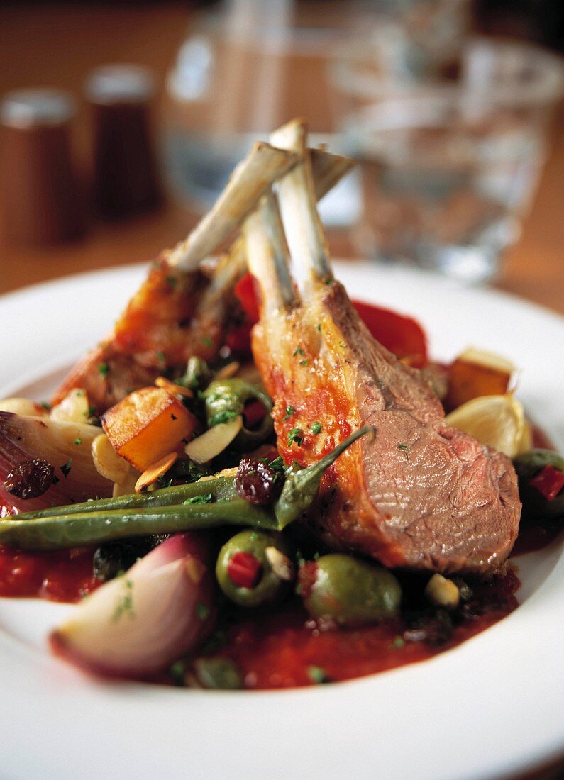 Neck of lamb with olives