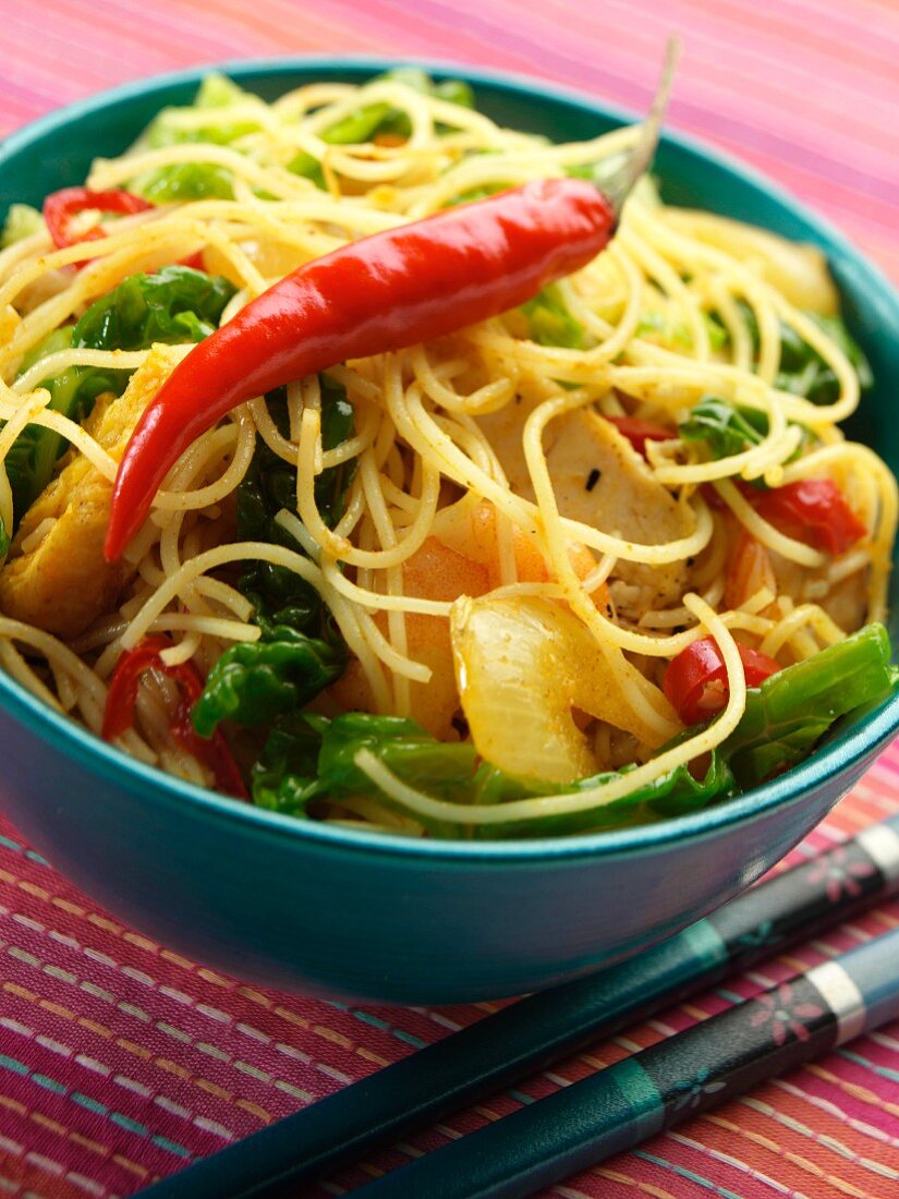 Singapore Noodles (gebratene Nudeln, China)