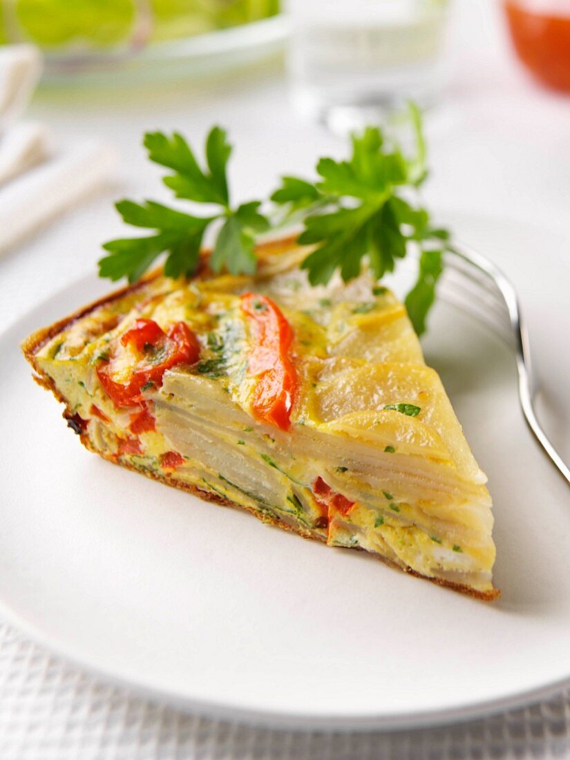 Potato frittata slice