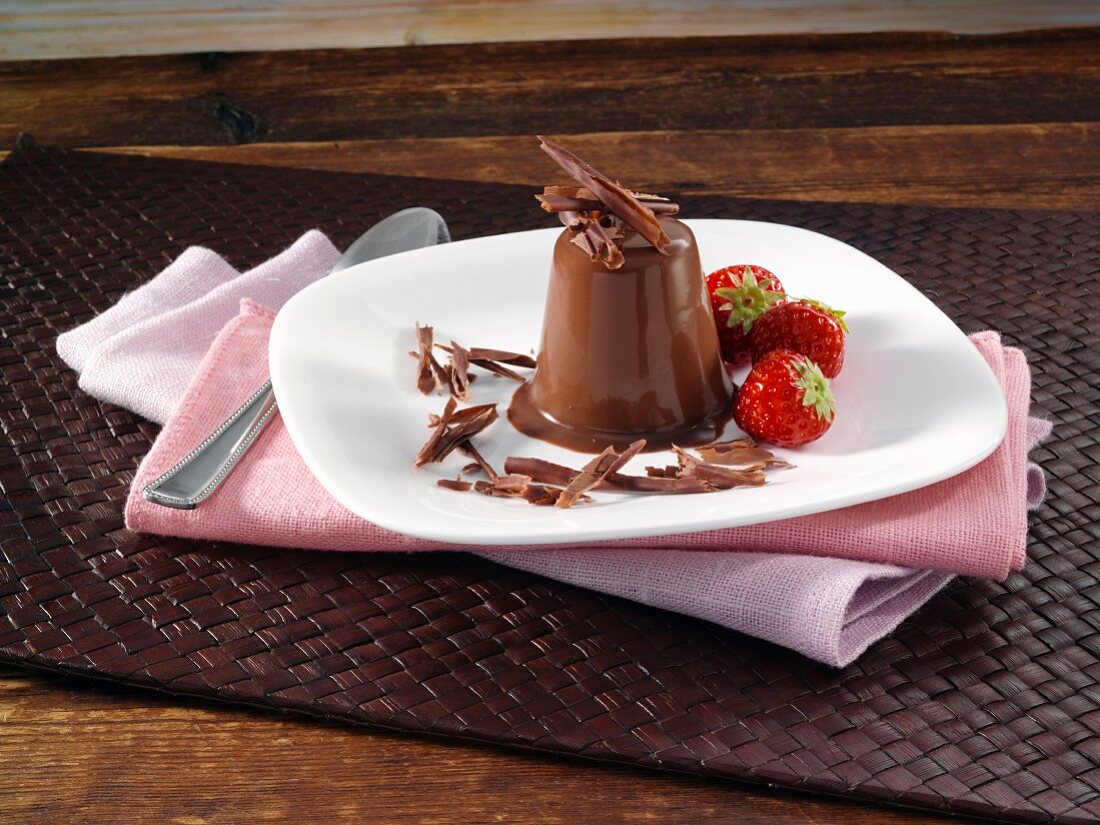 Chocolate strawberry panna cotta