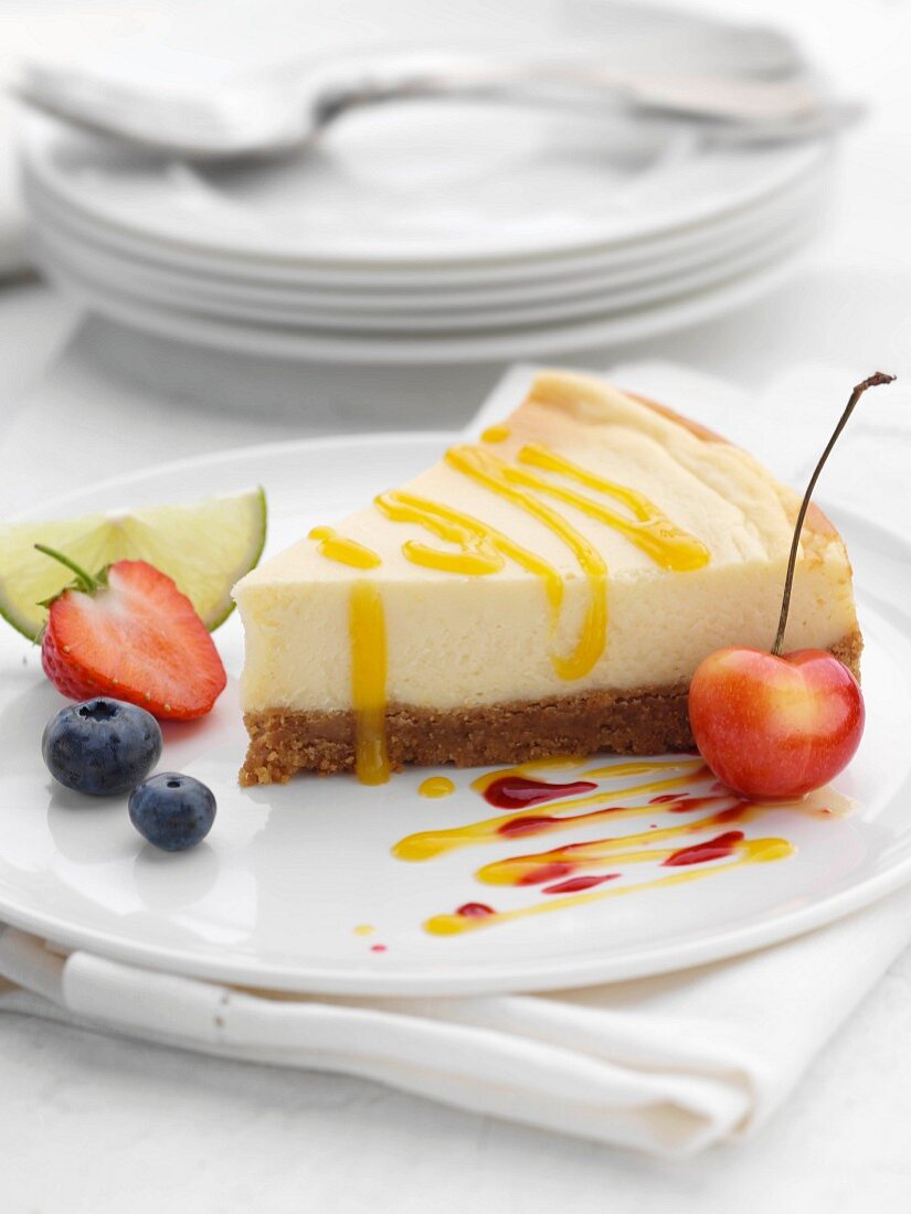 Lemon cheesecake slice