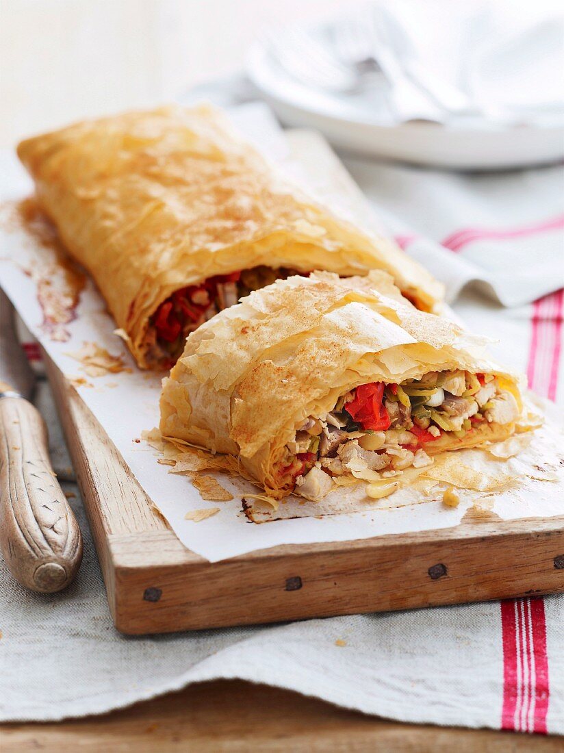 Fillo parcel with Turkey and Vegetables