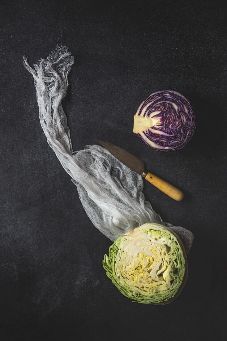 Mix of fresh vegetables on old wooden table