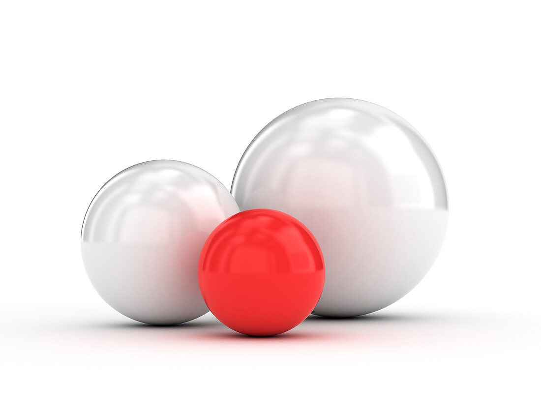 White and red balls, illustration