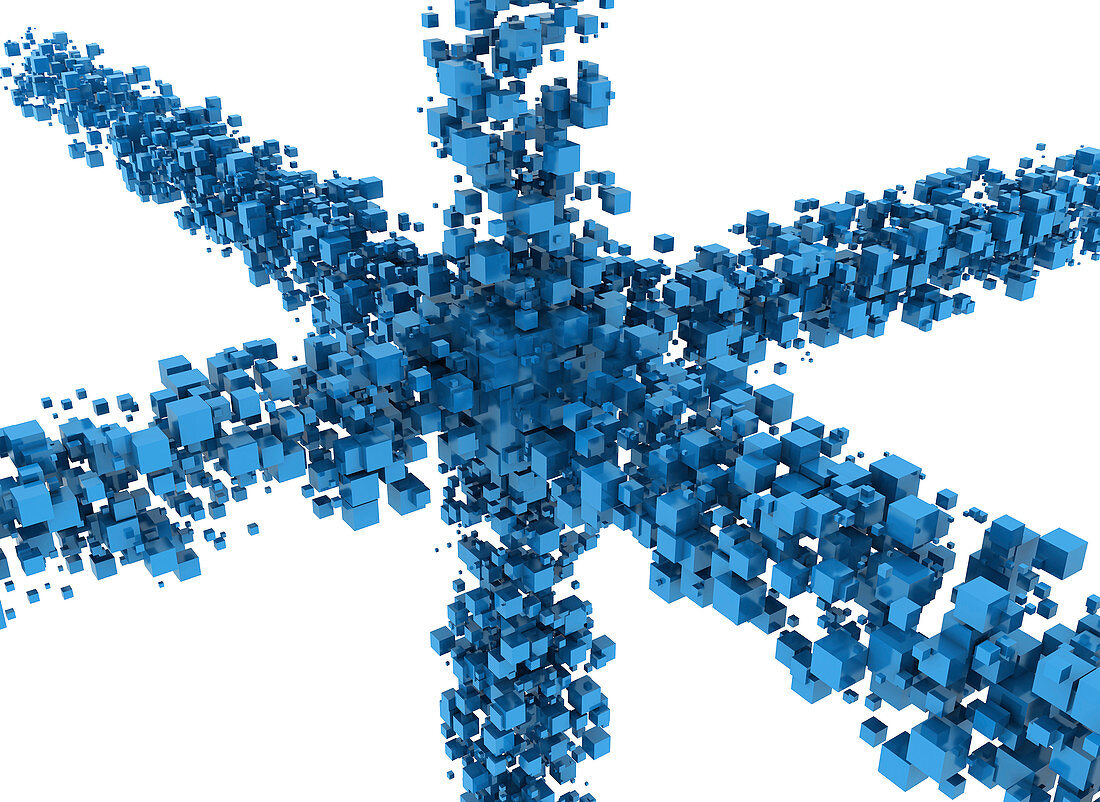 Blue cubes making a star shape