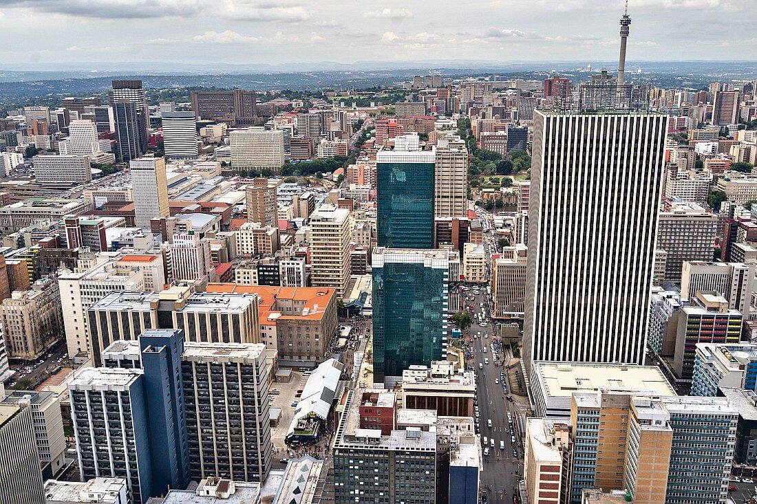 An aerial view of Johannesburg, South Africa