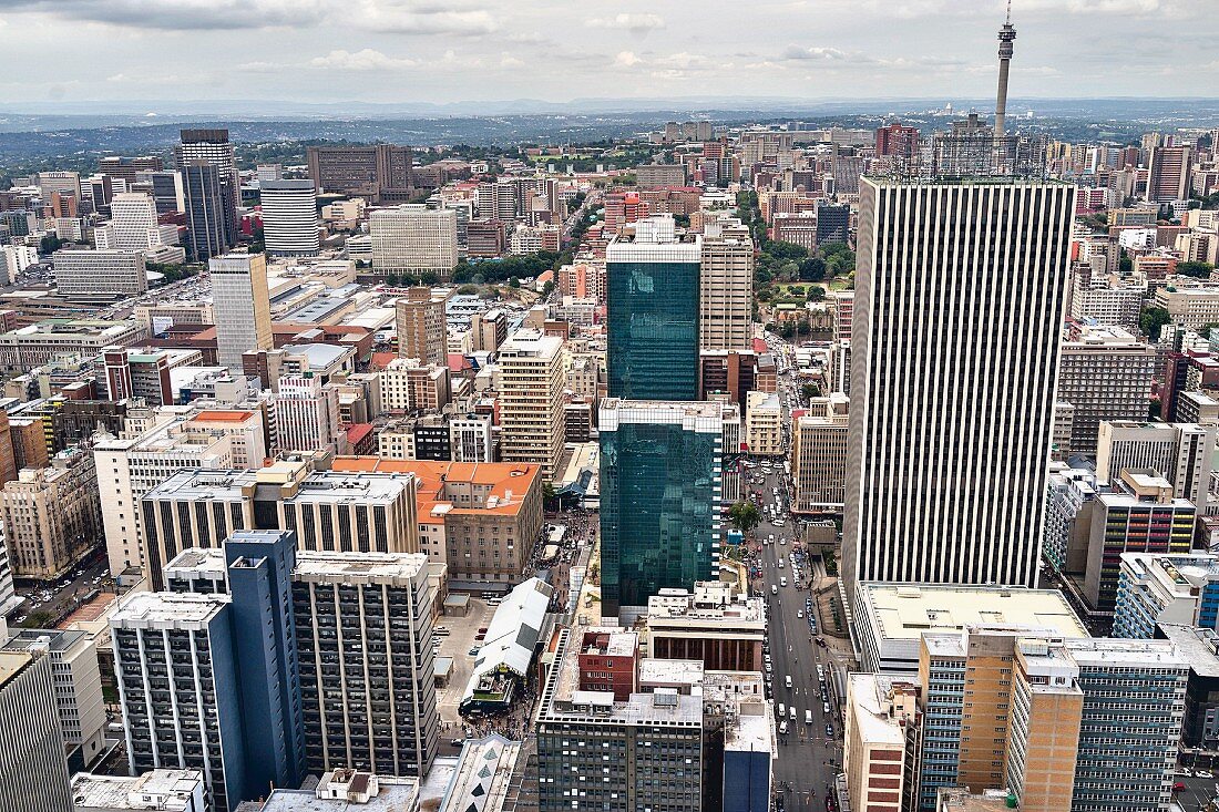 Luftbild von Johannesburg, Südafrika