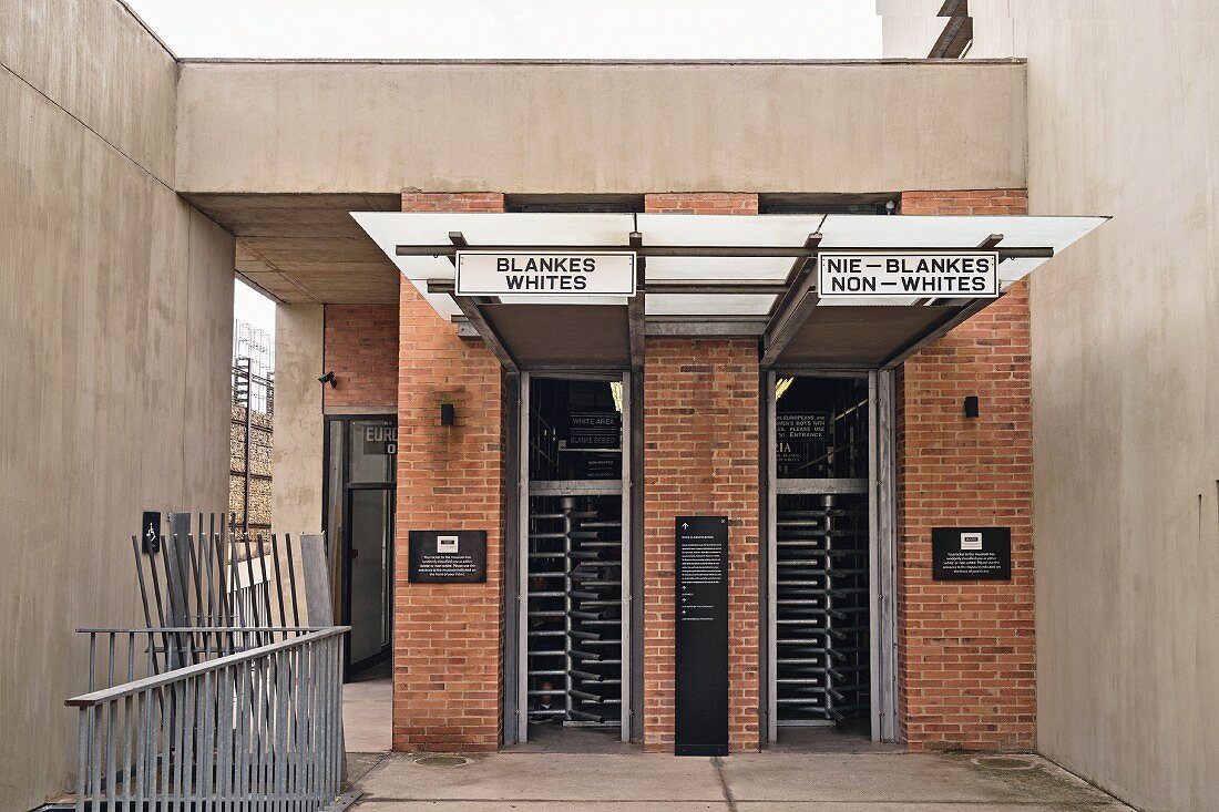 The entrance to the Apartheid Museum in Johannesburg, South Africa