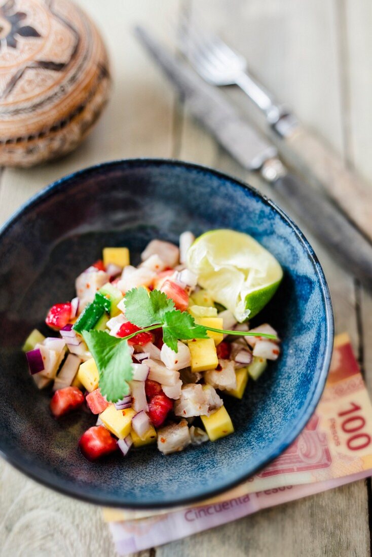 Ceviche with strawberries (Mexico)