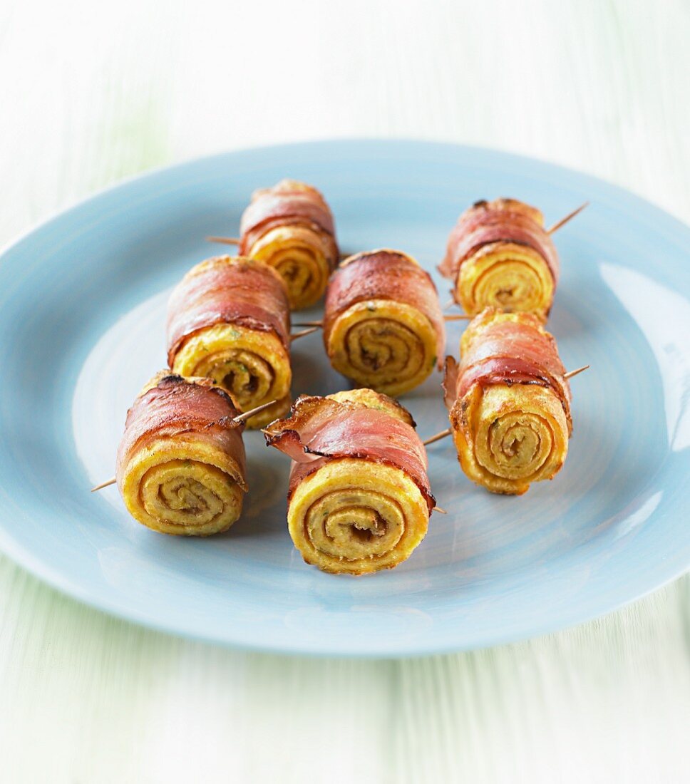 Egg roulade with bacon