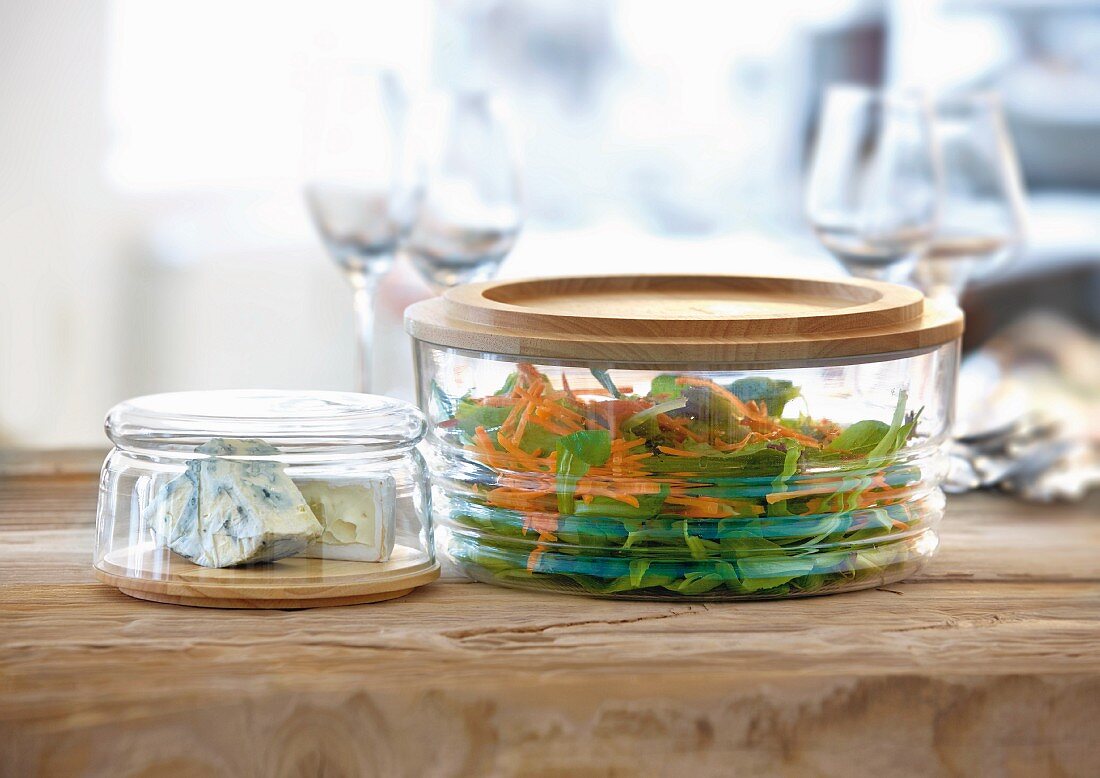Containers for cheese or salad