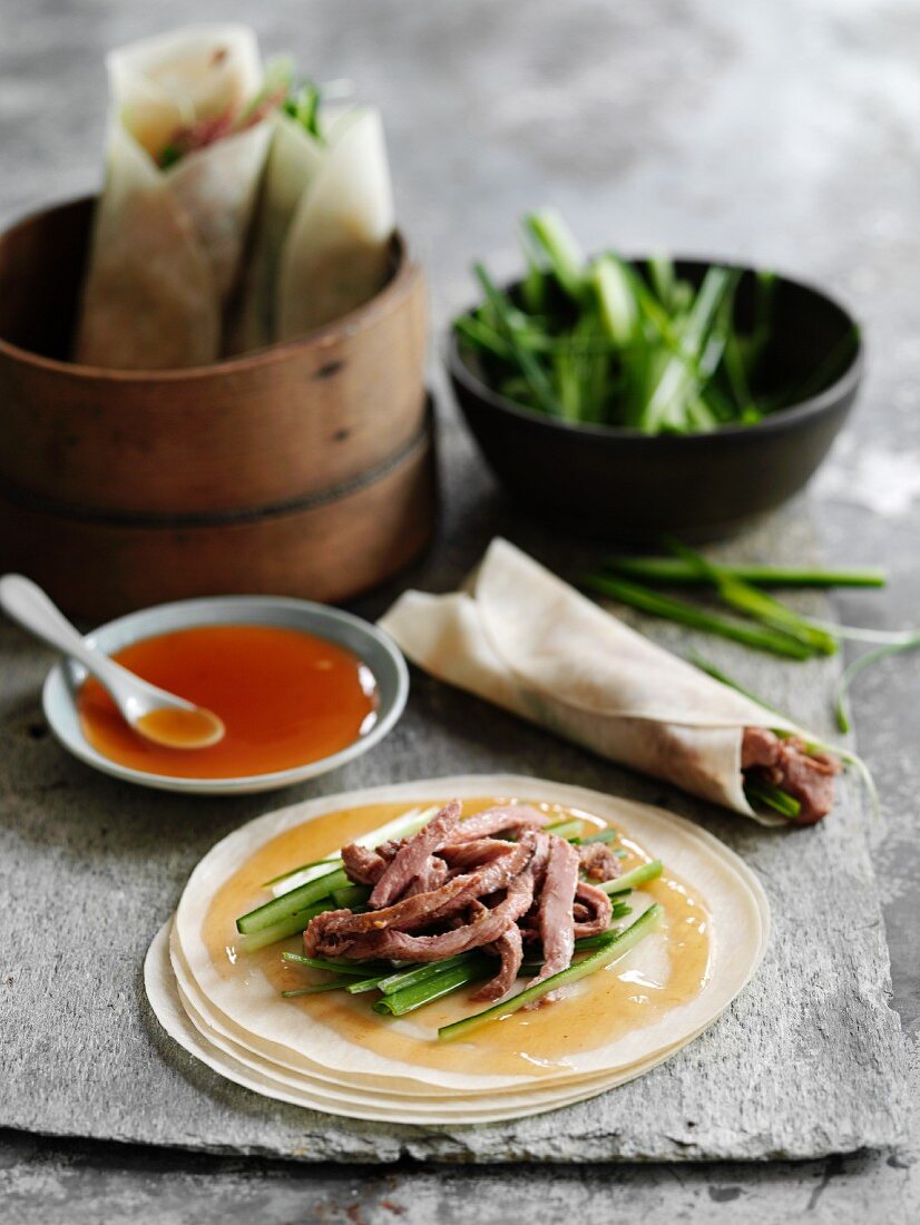 Peking duck with chilli sauce (China)