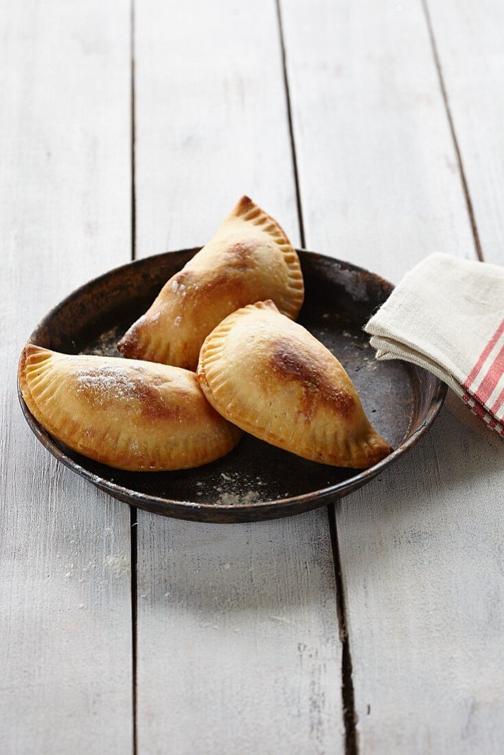 Mini calzone on a plate