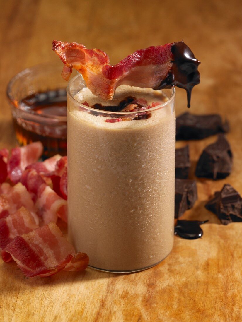 A cocktail with bacon and chocolate