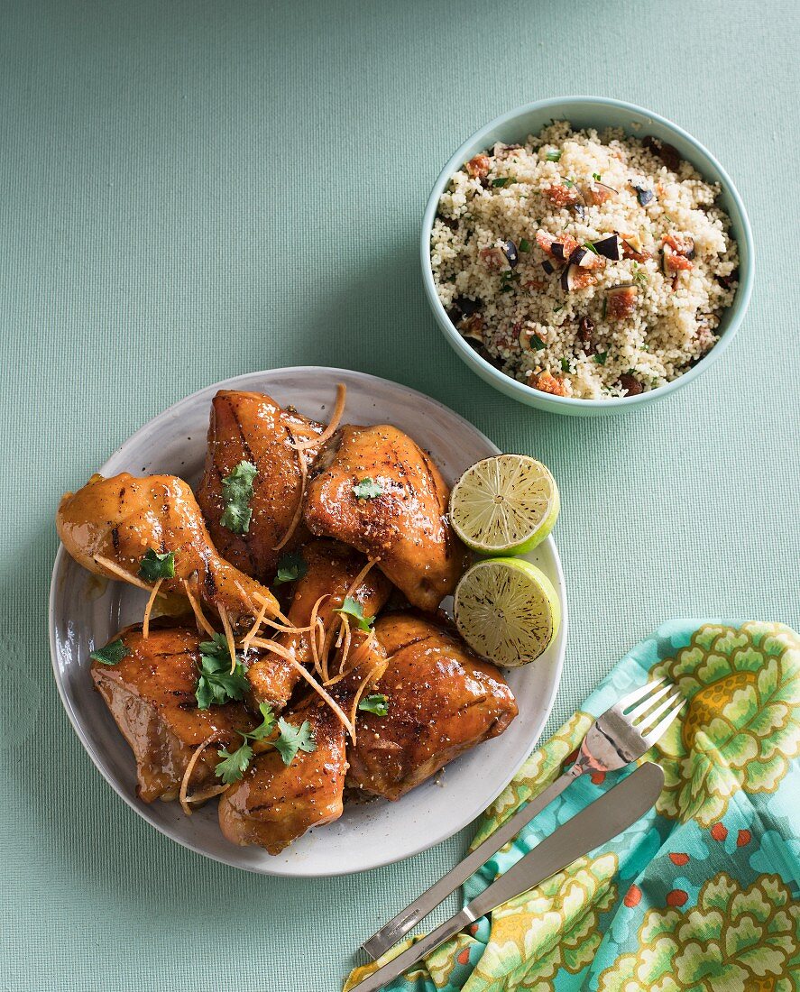 Marinated chicken with fruity couscous