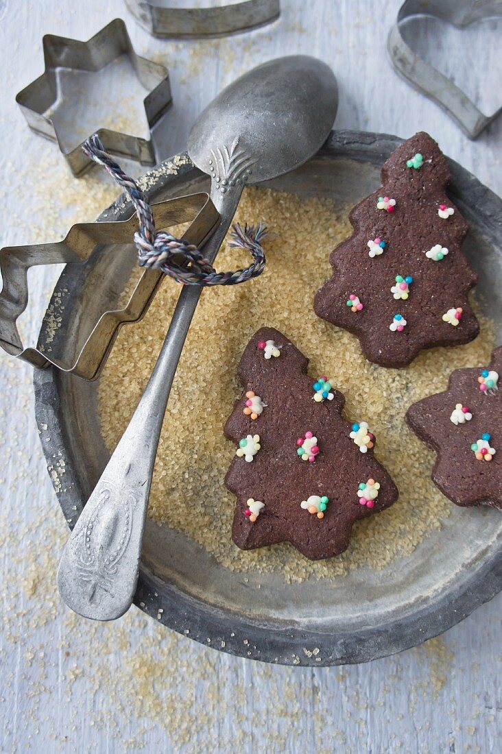 Christmas tree chocolate cookies for Christmas