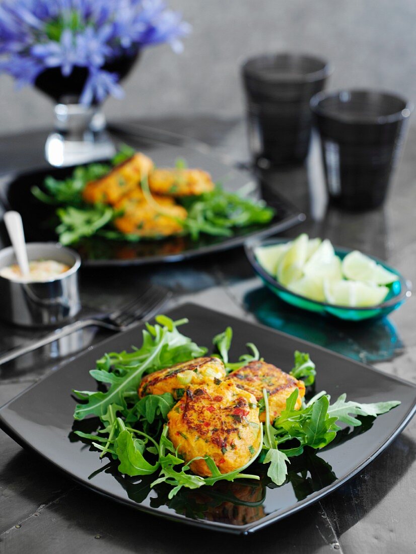 Sweet potato soup with rocket