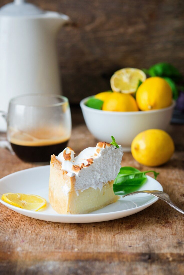 A slice of lemon meringue pie