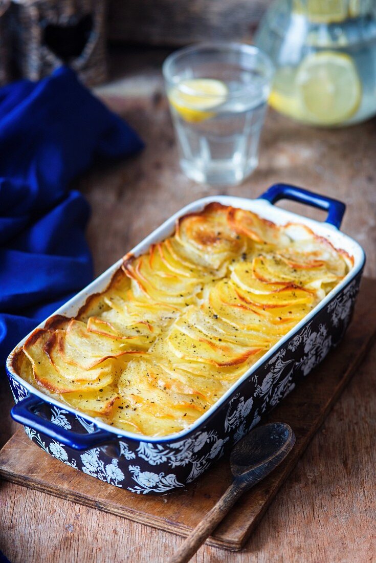 Potato Gratin in Baking Dish