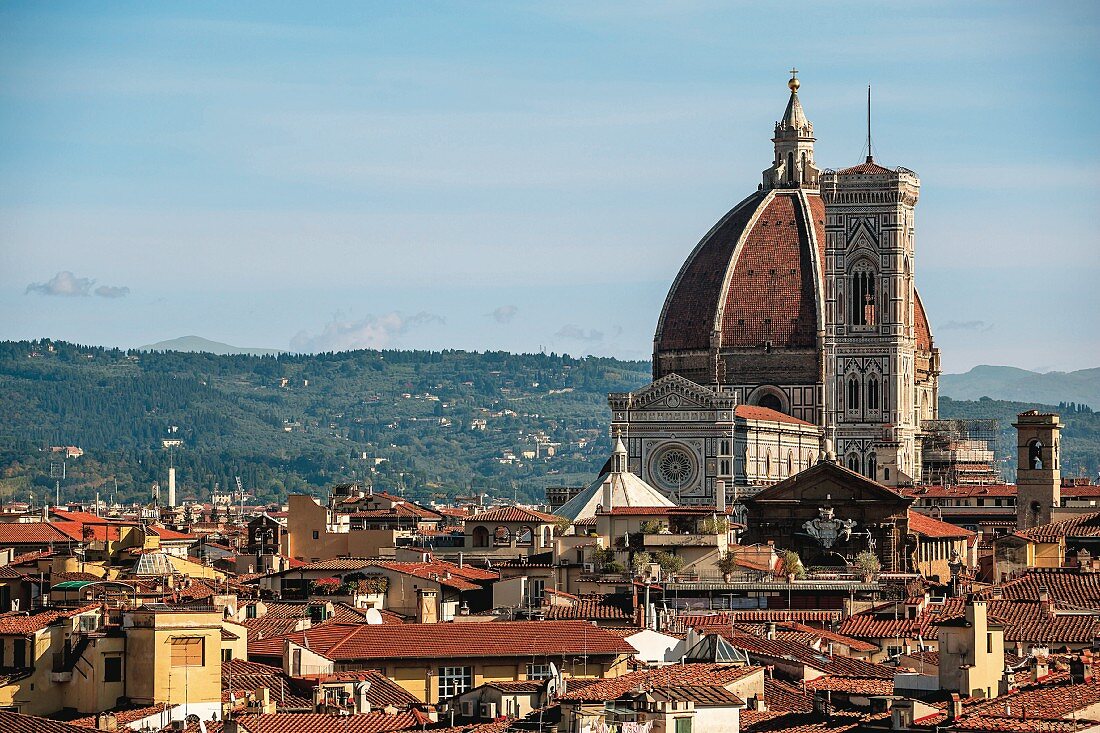 View from the 'Se.Sto on Arno' restaurant of the Cathedral, Florence, Italy