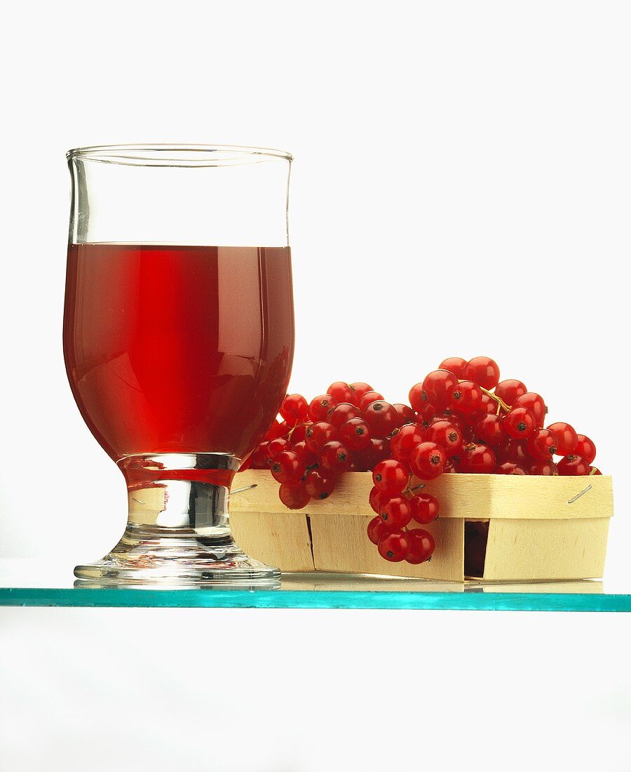 A Glass of Currant Juice; Fresh Currants