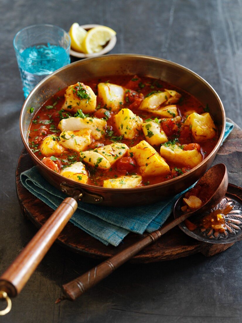 Halibut and harissa stew