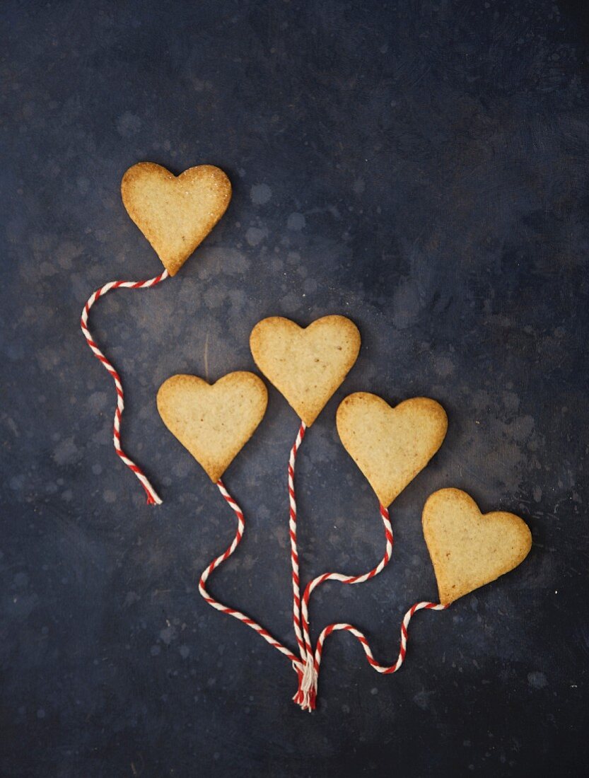 Heart-shaped butter biscuits for Valentine's Day