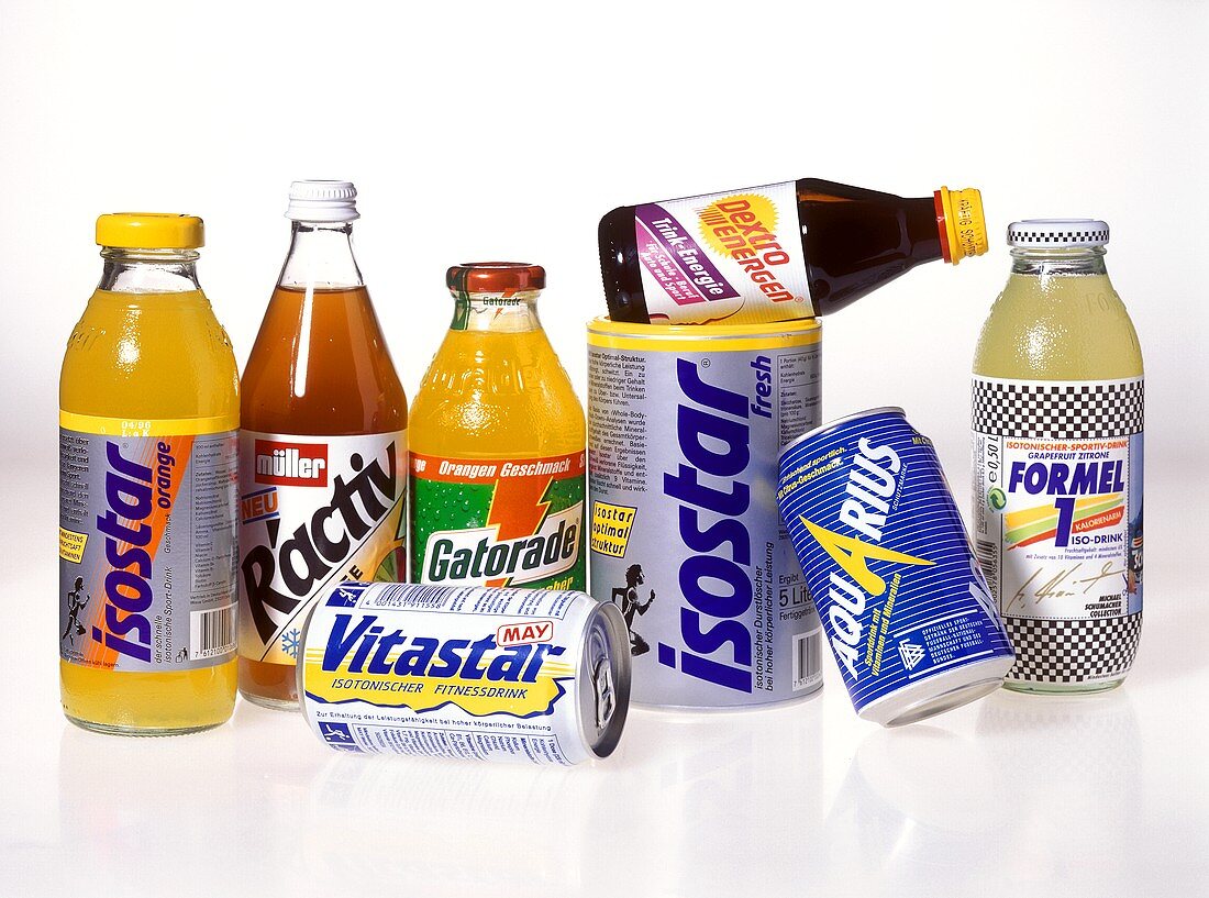 Fitness drinks: Ractiv, Gatorade, Vitastar, Isostar, Aquarius etc