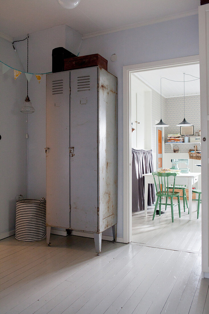 Old locker in hall next to sewing-room door