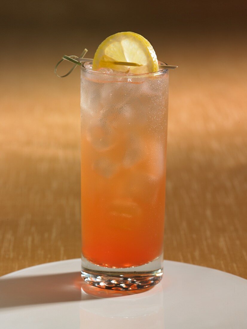 A vodka sunrise cocktail