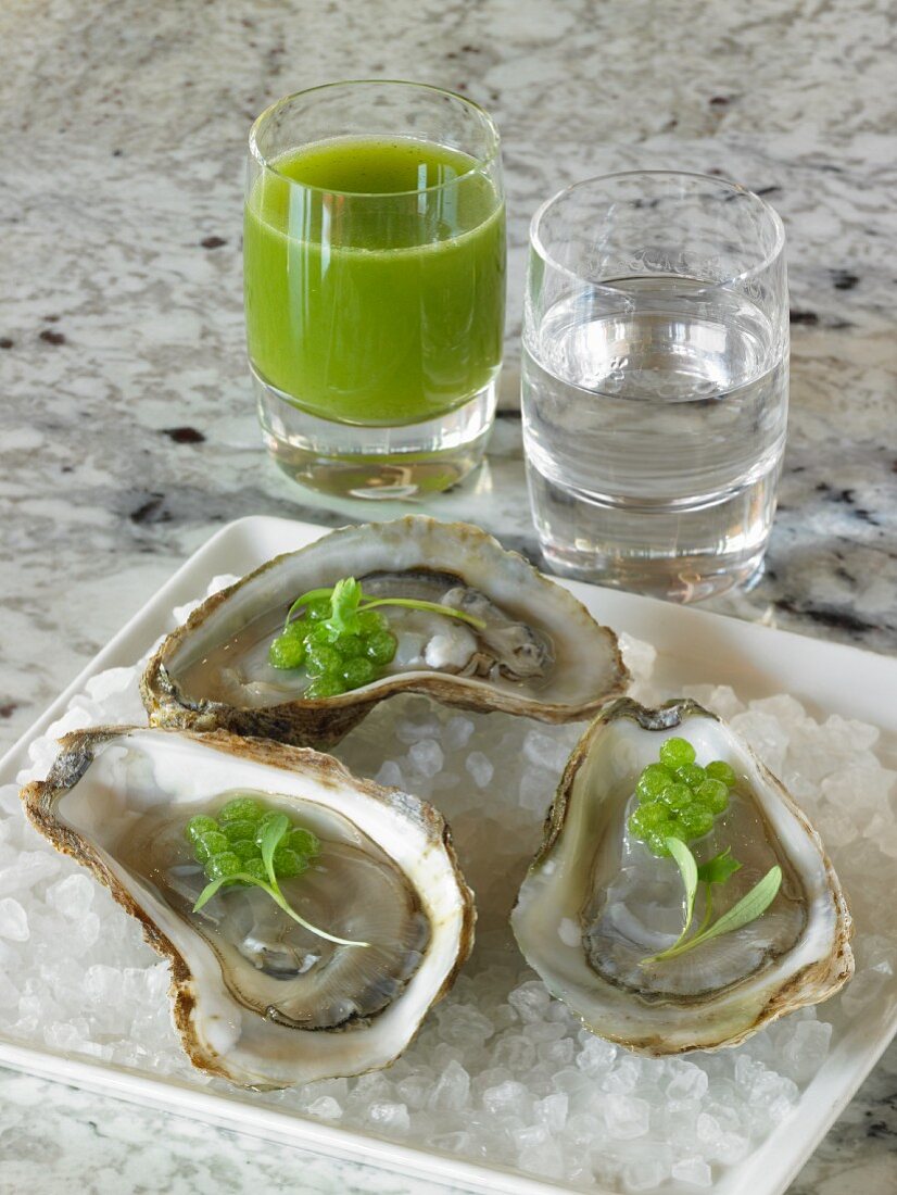 Fresh oysters with tequila
