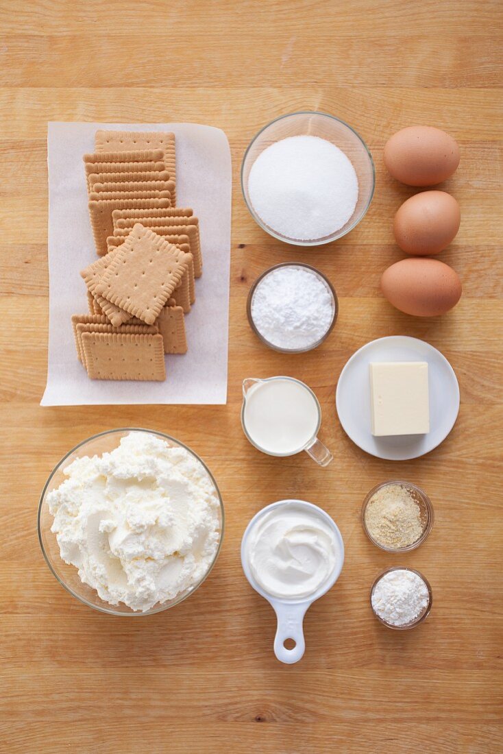 Zutaten für New York Cheesecake mit Keksboden