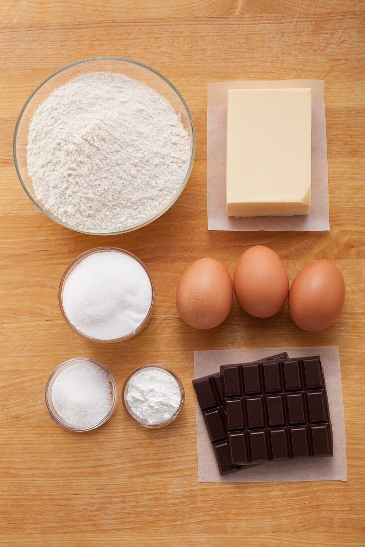 Zutaten für Muffins mit Schokoladenstückchen