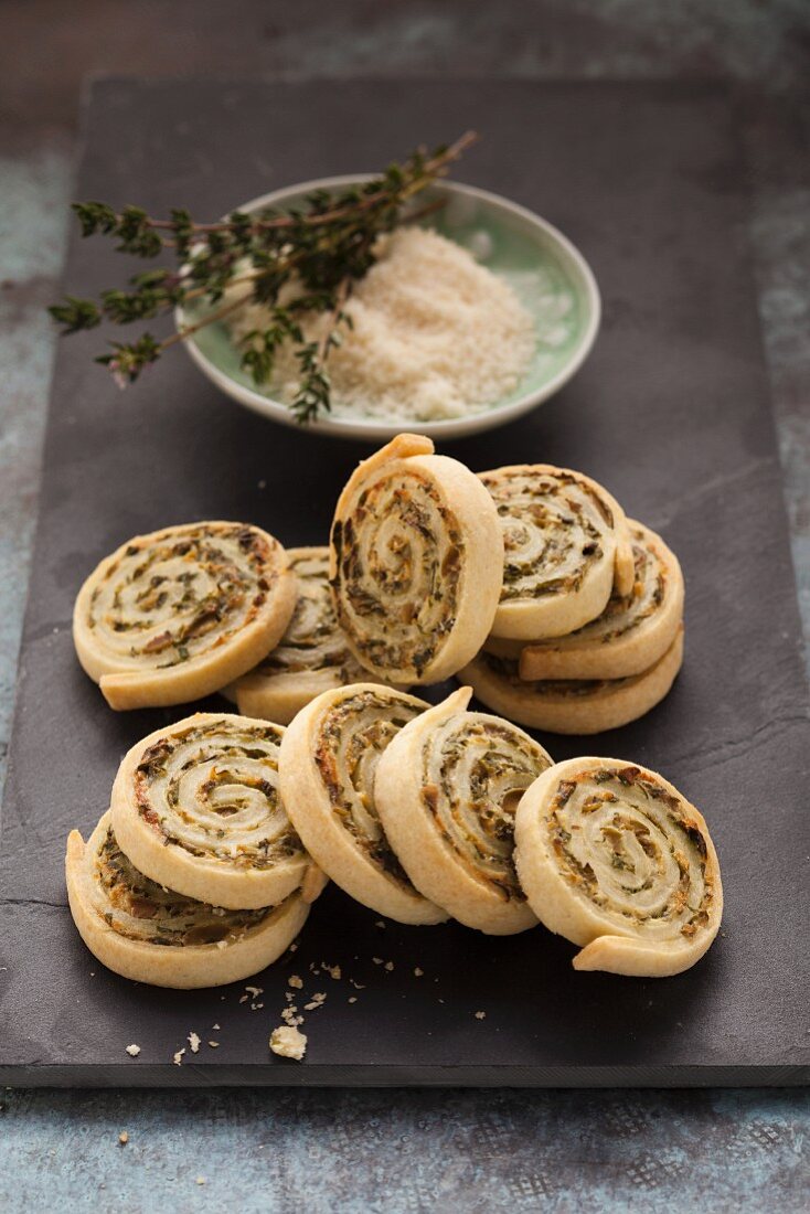 Parmesan wheels filled with fresh cheese