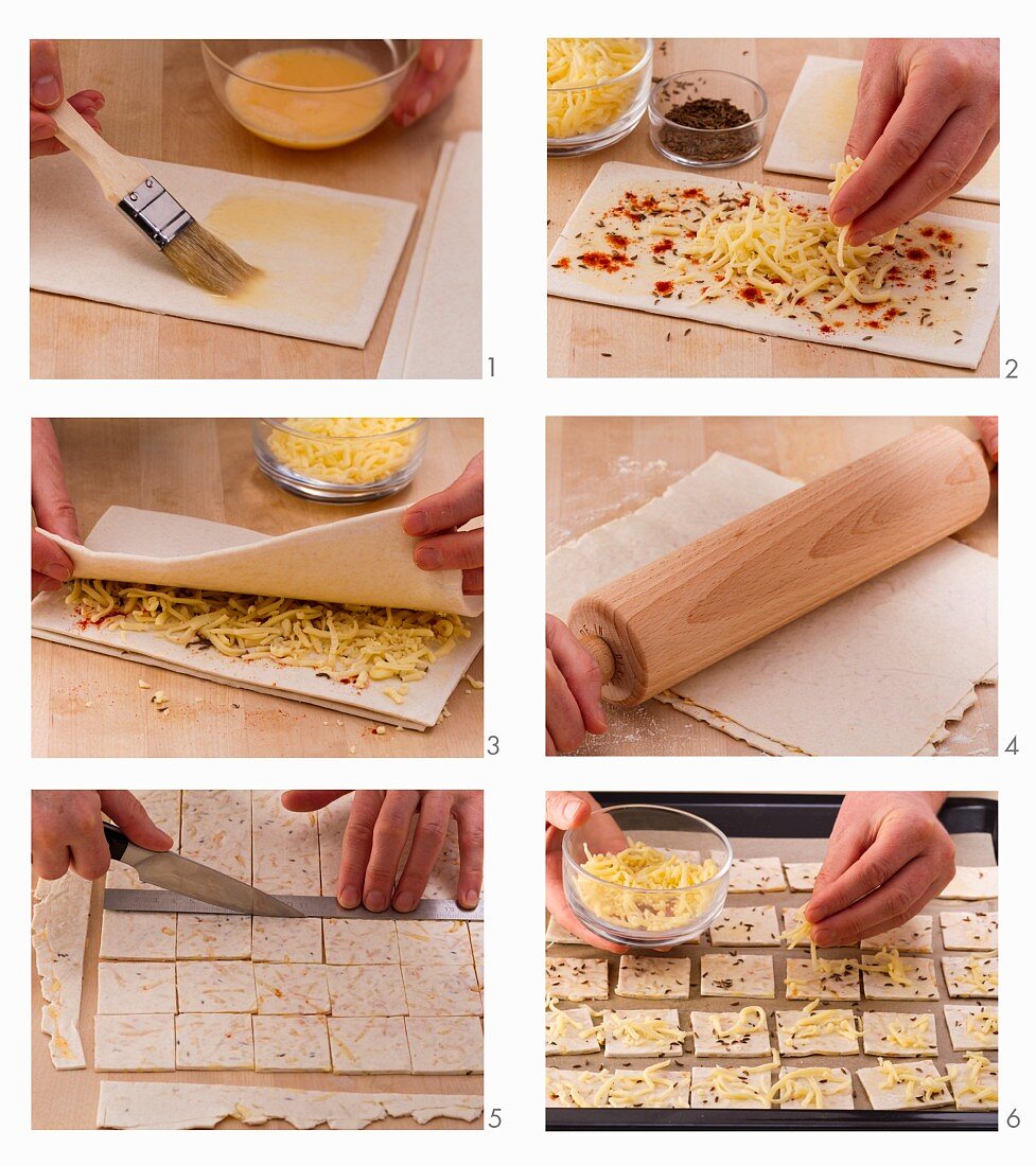 How to make cheese squares with caraway