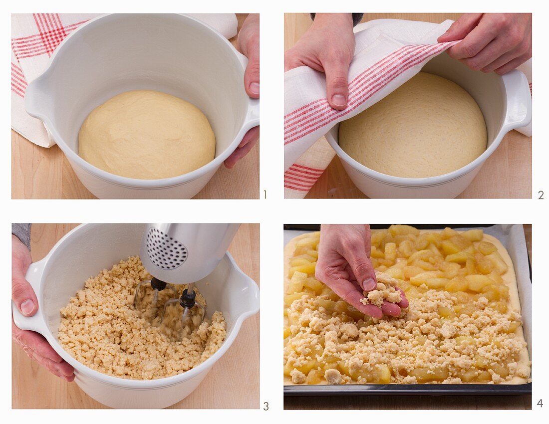 How to bake an apple crumble cake in a tray