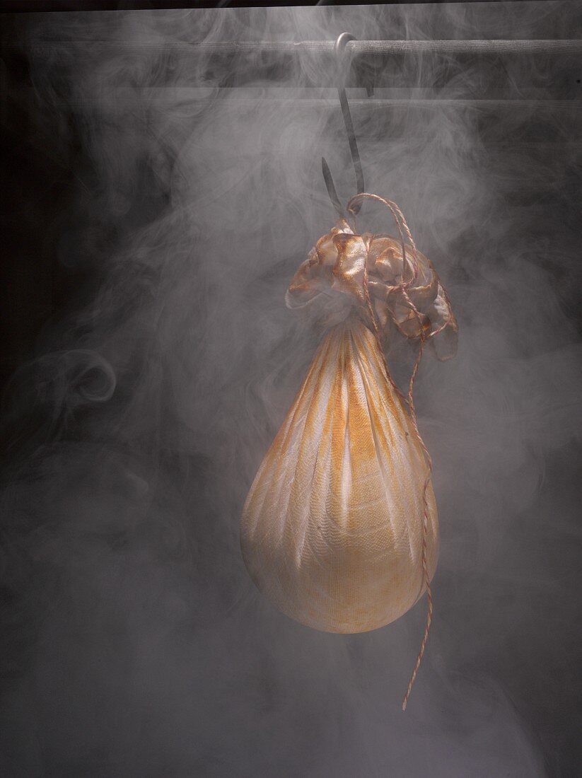 Ricotta in a smokehouse