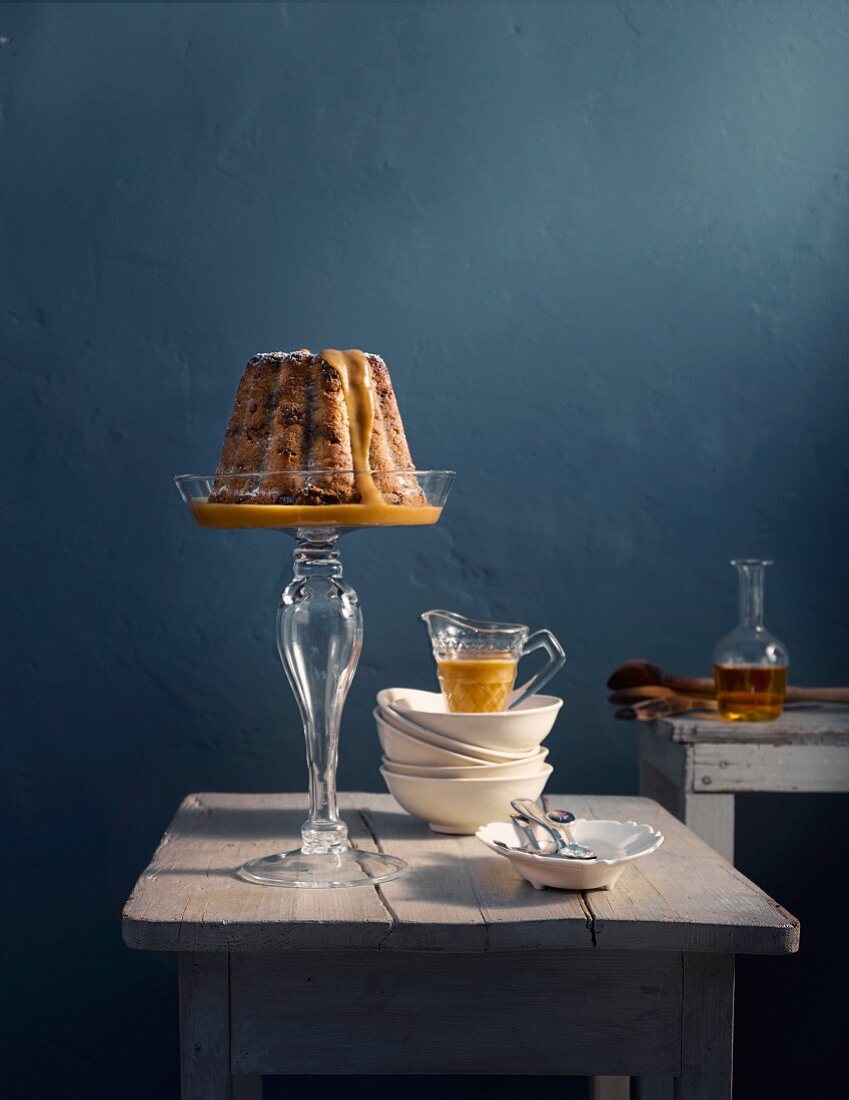 Bread pudding with whiskey