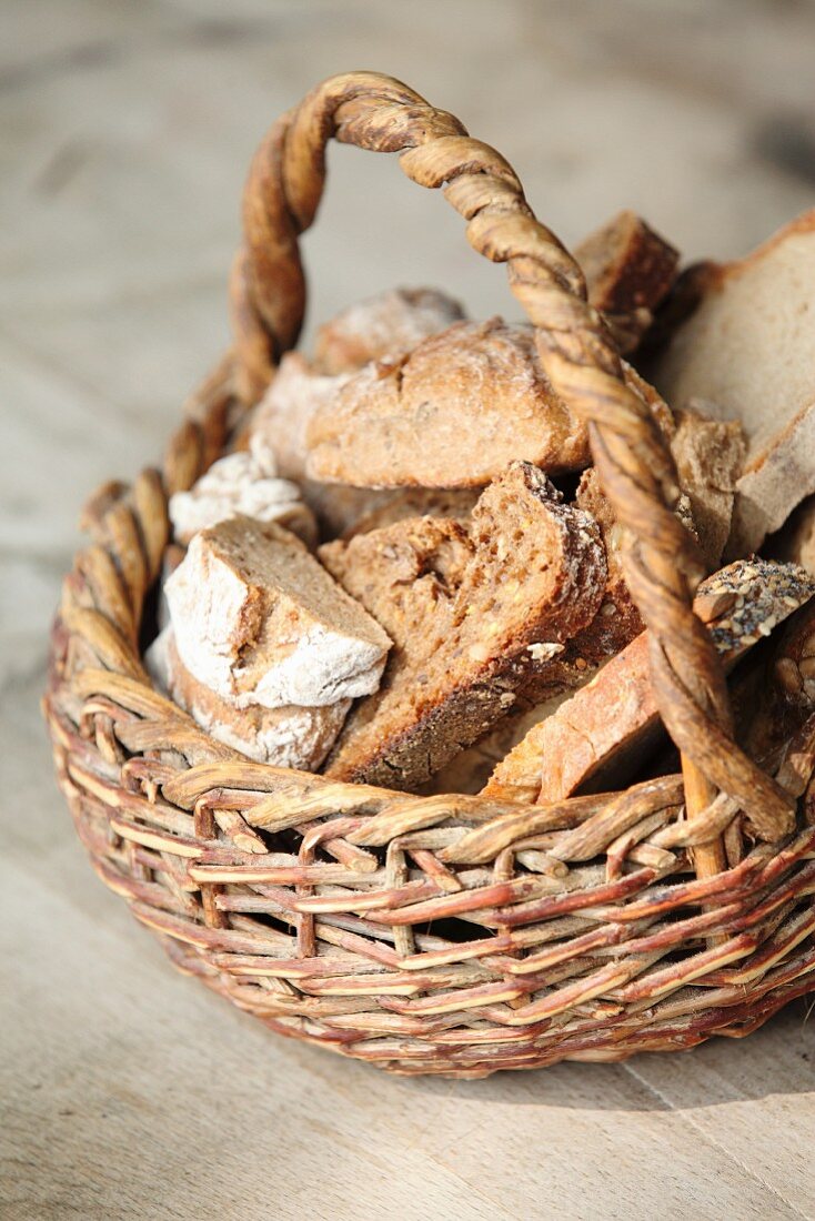 Rustic bread in a basket