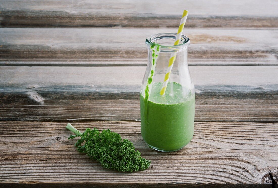 A green smoothie with kale