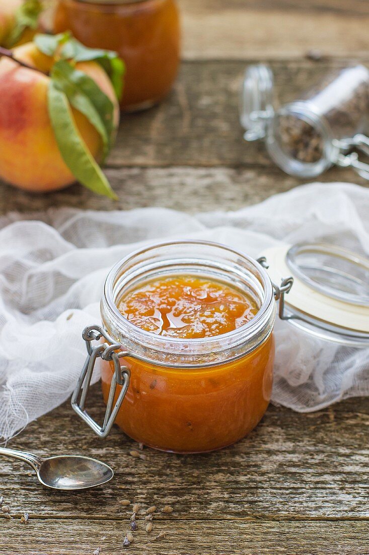 Peach jam with lavender