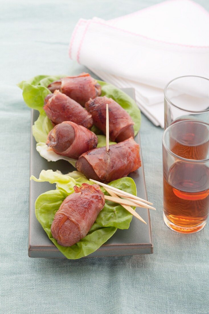 Dates wrapped in ham