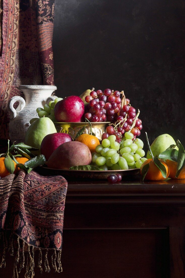 Fruit still life in the style of old masters paintings