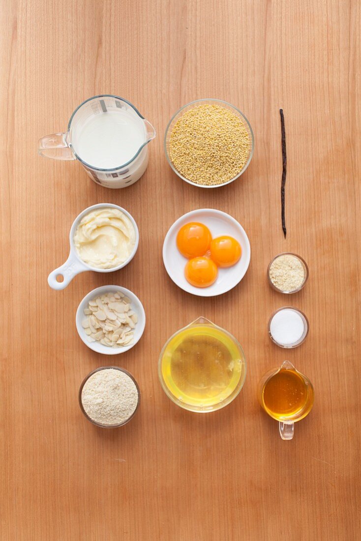 Ingredients for millet pudding