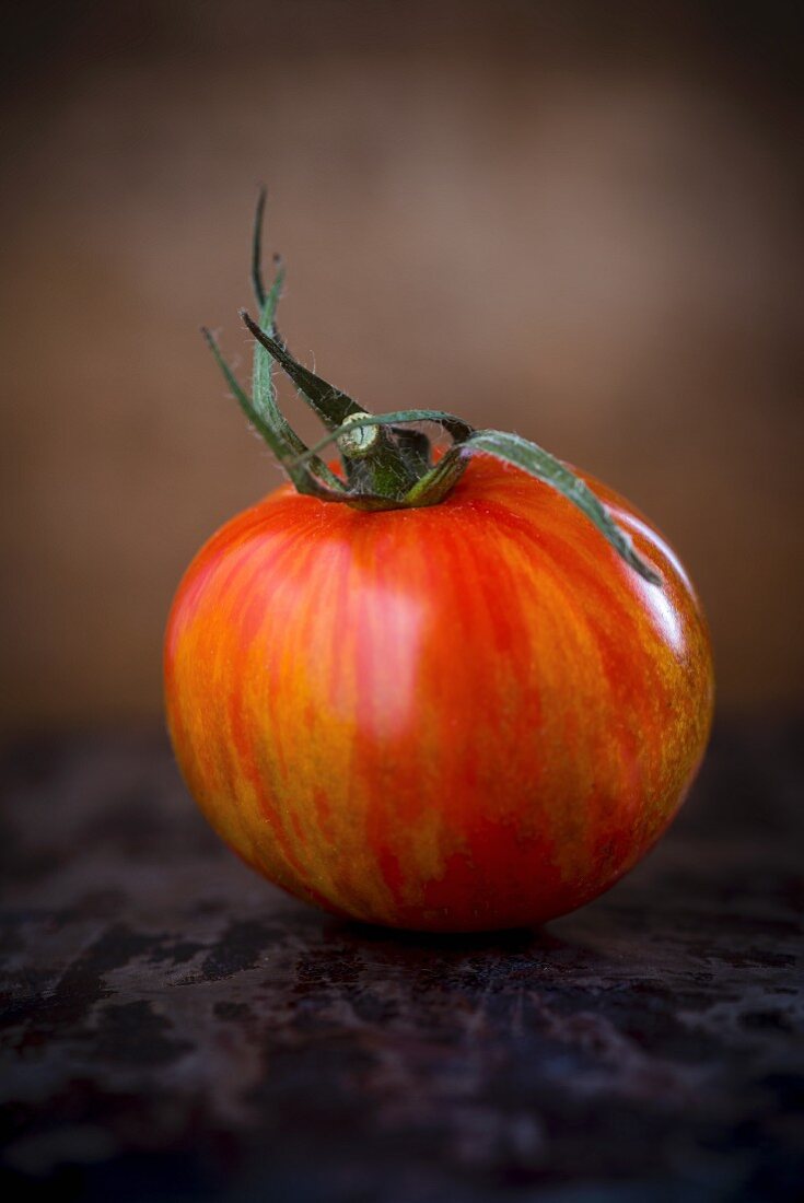 A red zebra tomato