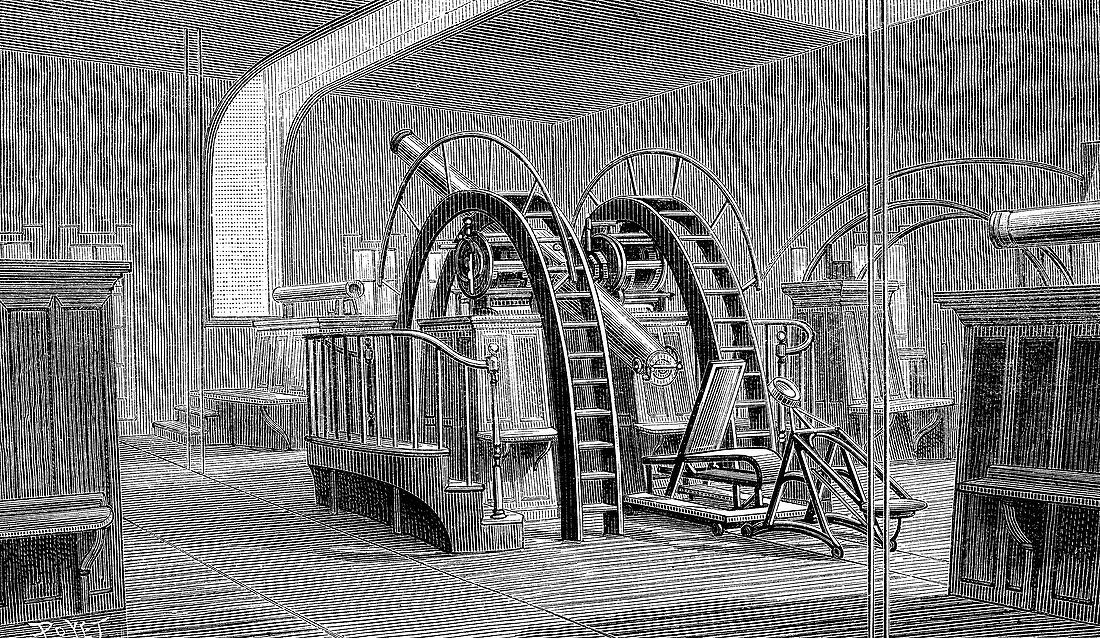 Lick Observatory telescope, USA, 19th Century illustration